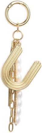 Chelsea28 Initial Faux Pearl Bag Charm in U- White- Gold at Nordstrom