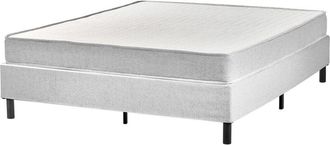 Beliani Bed without Headboard Fabric COUNTESS 160 x 200 cm (EU King Size) Light Grey
