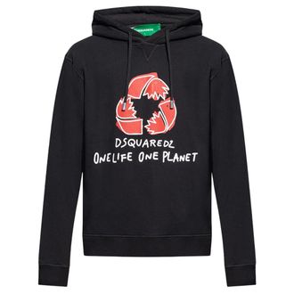 Dsquared2 Mens One Life one Planet Black Hoodie - Size X-Large