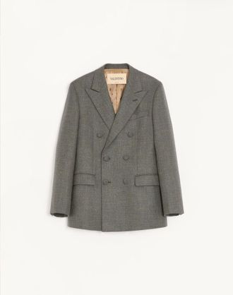 Valentino Valentino Double-Breasted Jacket In Moulin&eacute; Wool