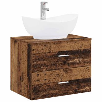 vidaXL Set Di Mobili Per Il Bagno Legno Antico Legno Ingegnerizzato Vidaxl
