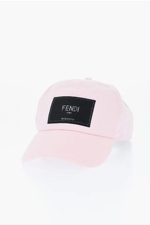 Fendi Solid Color Cap with Contrasting Logo Patch size Unica