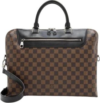 Louis Vuitton Pre-owned Handbags, male, Brown, Size: ONE SIZE Pre-owned Damier Canvas Double-Zip Shoulder Bag
