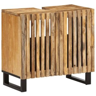 vidaXL Mobile Lavabo da Bagno 62x34x58cm Legno Massello Mango Grezzo vidaXL