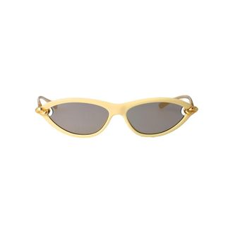 Bottega Veneta Bv1390S Cat-eye Zonnebril - unisex - Accessoires - Geel - Maat: 56 MM