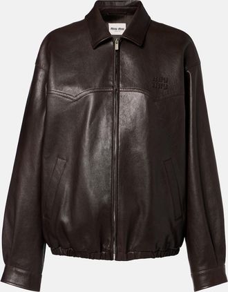 Miu Miu Leather blouson jacket
