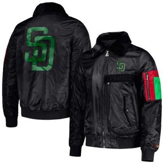 Starter Mens Starter x Ty Mopkins Black San Diego Padres Black History Month Satin Full-Zip Jacket at Nordstrom, Size X-Large