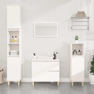 vidaXL Armario De Ba&ntilde;o Madera Contrachapada Blanco 65x33x60 Cm Vidaxl