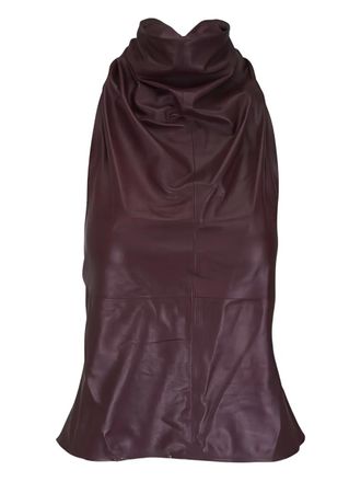 TWP Friday Night leather top - Red