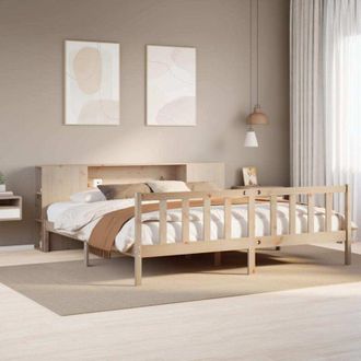 vidaXL Cama Con Estanter&iacute;a Sin Colch&oacute;n Madera Maciza De Pino 180x200cm Vidaxl