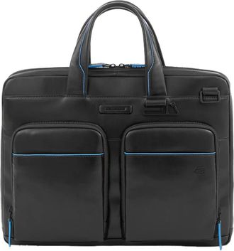 Piquadro Slim computer bag 14 with i Pad compartment - Heren - Laptoptassen - Zwart - ONE Size - Tassen