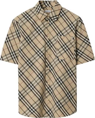Burberry Camicia a quadri in cotone - Toni neutri