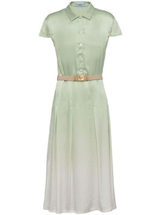 Prada Abito midi con effetto sfumato - Verde