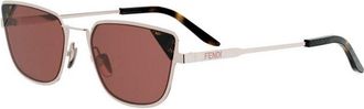 Fendi Signature Zonnebril - Dames - Zonnebrillen - Roze - 54 MM - Accessoires