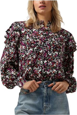 ALIX The Label Woven Blurry Flower Blouse - Dames - Overhemden - Veelkleurig - XS - Overhemden