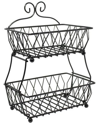 Sorbus 2 Tier Wire Fruit Basket