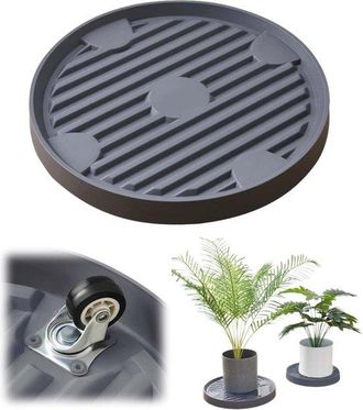 OEM Soporte Para Plantas, 22 Cm, Tabla Redonda Con Ruedas, Posavasos Con Ruedas Para Maceta, Rodillo De Pl&aacute;stico Para Plantas, Maceta Redonda, Gris