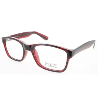 Signature Ladies Red Rectangular Eyeglass Frames S7002RedStripe54