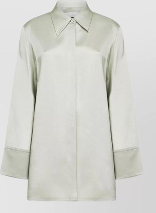 Jil Sander satin shirt long sleeves pointed collar