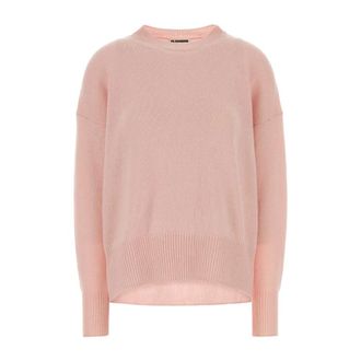 Jil Sander Cashmere Knitwear, female, Pink, Size: M Oversized Cashmere Sweater