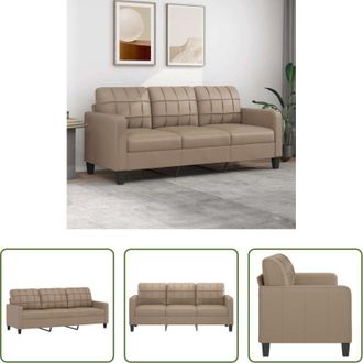 vidaXL Divano in similpelle - Divano a 3 Posti Cappuccino 180 cm in Similpelle