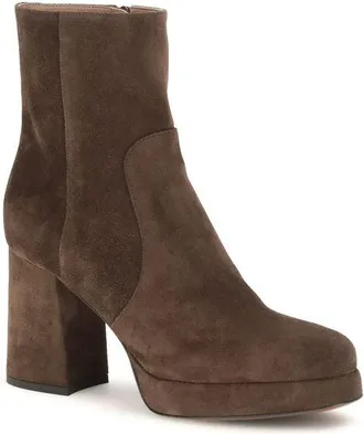 Valentino Garavani Womens Brown Calf Leather Bos Taurus Ankle Boots