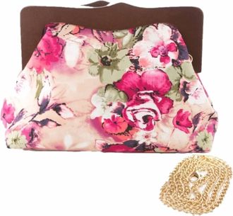 Hearts & Roses London Womens Samantha Clutch Bag In Floral Wood
