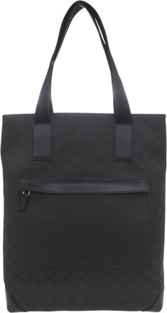 Gucci Black Nylon Leather Tote Bag (Pre-Owned)