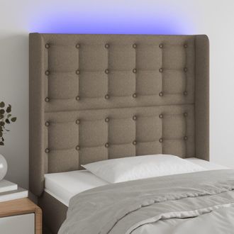 vidaXL Cabecero Con Led De Tela Gris Taupe 103x16x118/128 Cm Vidaxl