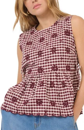 Nobody's Child Valerie Peplum Hem Top in Red at Nordstrom, Size 10