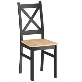 OEM Silla Carlo Negra (asiento En Roble Artesanal Dorado)