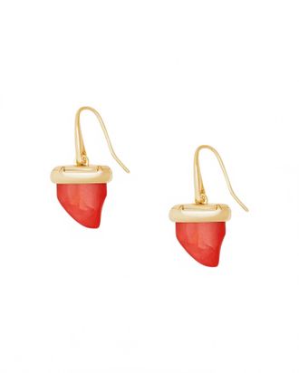 Kendra Scott Womens Oleana Drop Earrings In Gold Red Mother Of Pearl