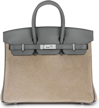 Herm&egrave;s Gris Meyer & Gris Caillou Grizzly Birkin 25 PHW