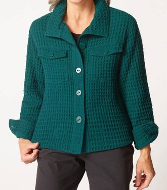 Habitat Washed Honeycomb Shacket In Teal