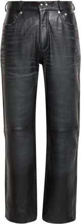 Our Legacy Carlson Cut Five-Pocket Leather Jeans in Whisker Black Buffed Lambskin at Nordstrom, Size 36 Us