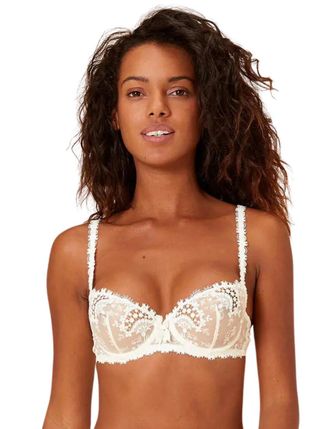 Simone P&eacute;r&egrave;le Womens 12B330 Wish Half Cup Bra - Ivory Elastane - Size 34C