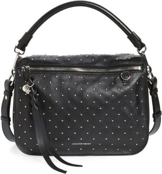 Alexander McQueen Alexander McQueen Skull Pin Stud Leather Hobo in Black at Nordstrom