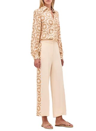 Alexis Maraville Button Down Top In Ivory/orange