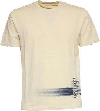 C.P. Company T-shirt van katoen met logoprint - Heren - T-shirts - Beige - M - Katoen - Tops