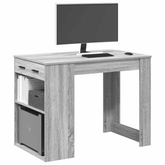 Berkfield Home Desk with Drawer & Shelf Grey Sonoma 102x62x77.5 cm Engineered Wood