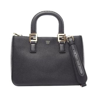 Fendi Pre-owned FF Tote Leren Handtas - Dames - Pre-owned - Zwart - Maat: ONE Size Leer