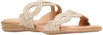 Andr&eacute; Assous Nizzie Double Strap Slide Sandal in Natural/Platino at Nordstrom, Size 11