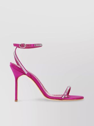 Manolo Blahnik crystal embellished satin sandal