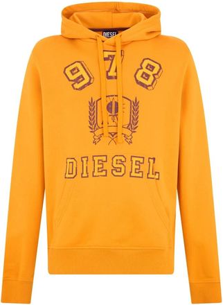 Diesel Hoodie - Heren - Sweatshirts & Hoodies - Oranje - Maat: L Katoen