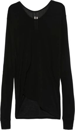 Rick Owens Top a maniche lunghe drappeggiato - Nero
