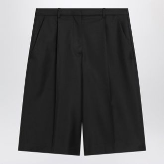 Loulou Studio Bermuda In Black Virgin Wool