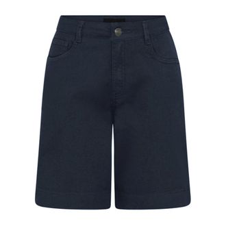 C.Ro Navy Blauwe Casual Emma Shorts - Dames - Korte Broeken - Blauw - 3XL - Katoen - Korte Broeken