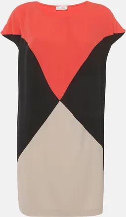 Calvin Klein Multicolour Crepe Colour Block Shift Dress