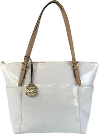 Michael Kors Pre-owned Tote Bags, female, White, Size: ONE SIZE Pre-owned Patent 2way Tote