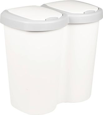vidaXL Cesta De Basura Blanco 49,5 X 30 X 46,5 Cm Pp Vidaxl